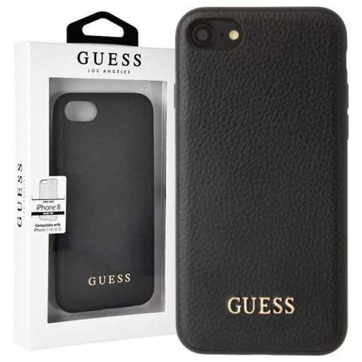 Husa Hard iPhone 7/8/SE 2, Guess Negru Leather Case thumb