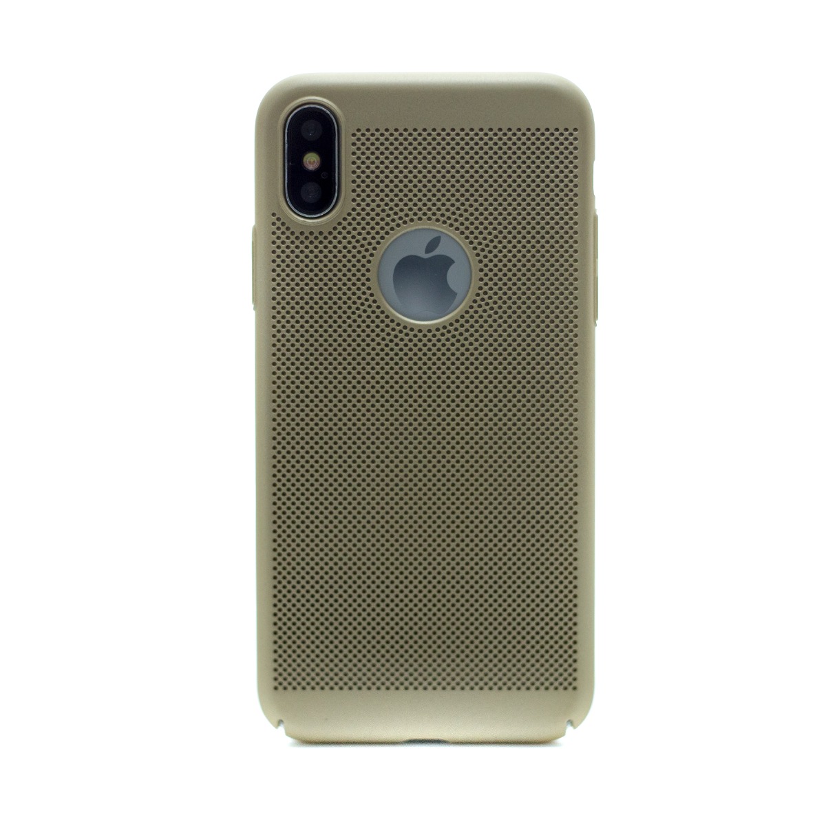 Husa hard iPhone X Auriu Model perforat thumb