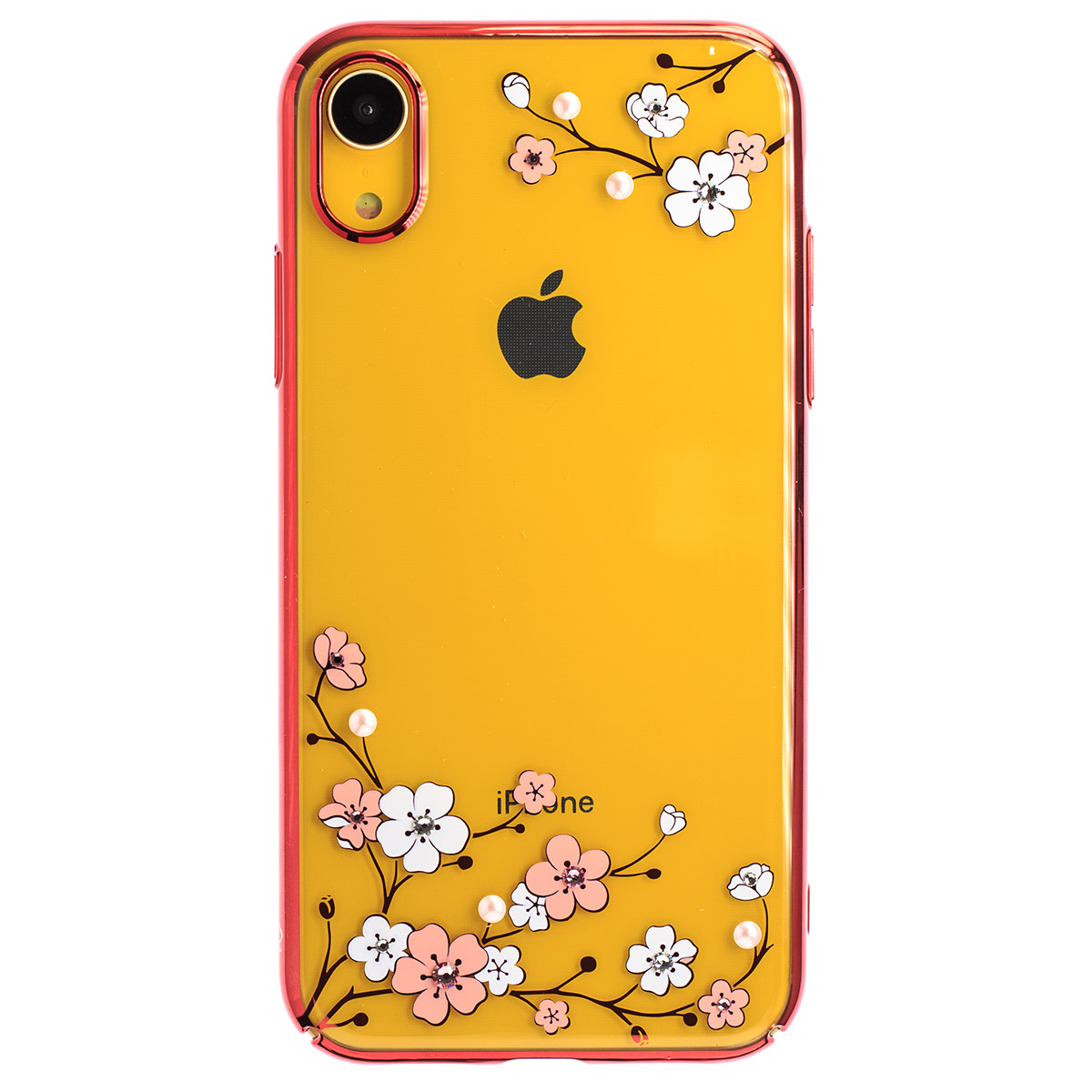 Husa Hard iPhone XR Kingxbar Blossom Series Plum, Red Frame thumb