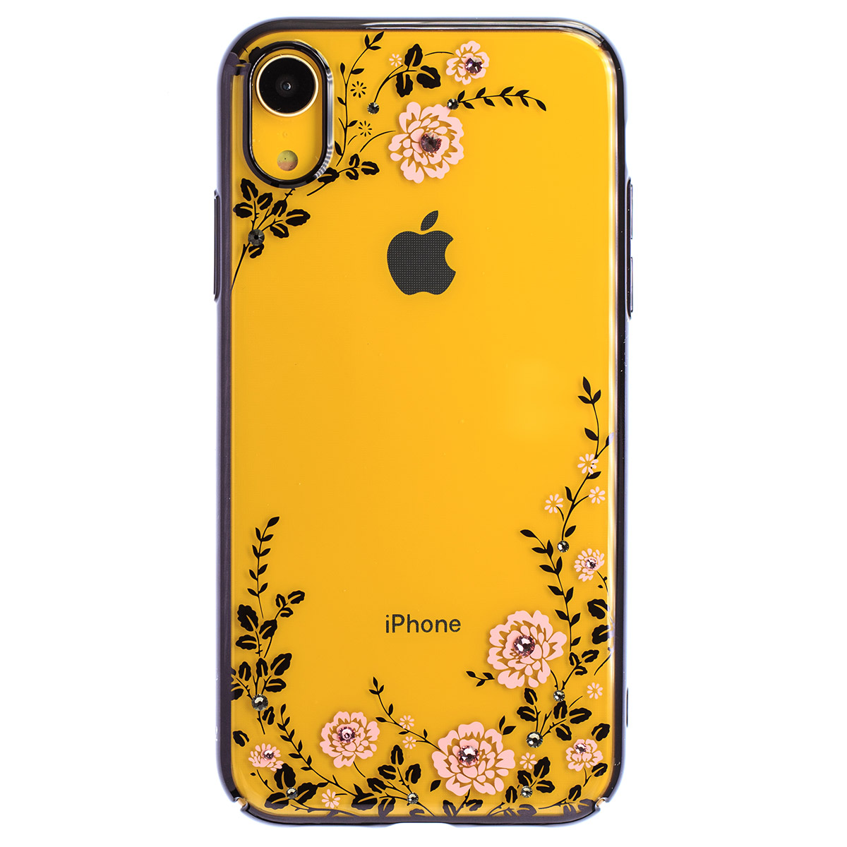 Husa Hard iPhone XR Kingxbar Flora Series, Black Frame thumb