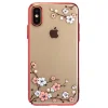 Husa Hard iPhone XS Kingxbar Blossom Series Plum, Red Frame