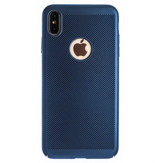 Husa hard iPhone XS Max Albastru- Model perforat