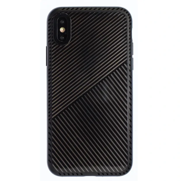 Husa Hard iPhone X/XS, Negru Geometric