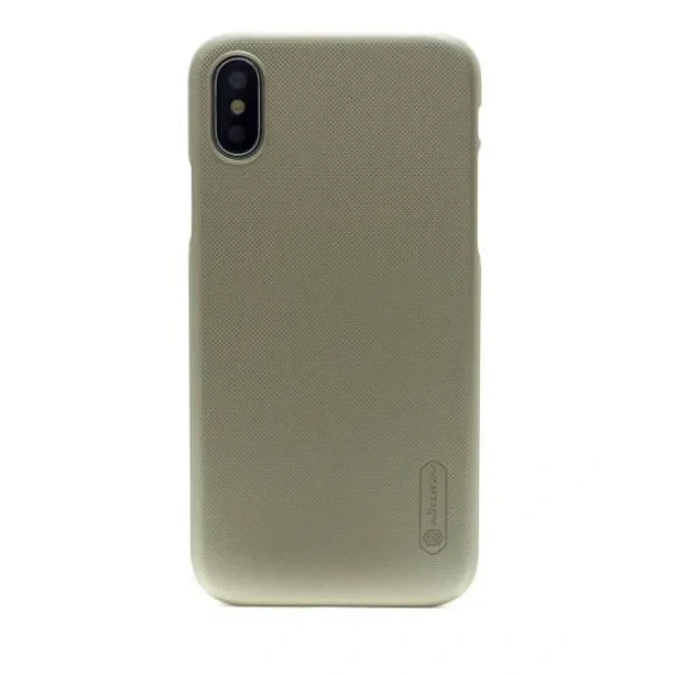 Husa Hard pentru iPhone X/XS Auriu+Folie Nillkin