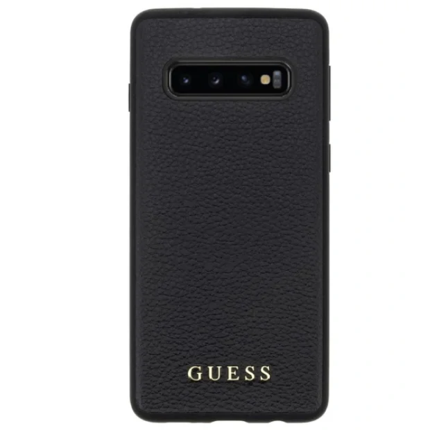 Husa Hard Samsung Galaxy S10 E, Guess Negru Leather Case