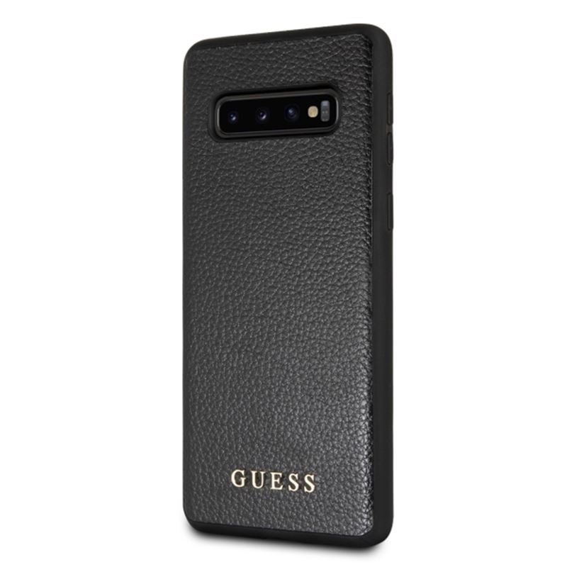 Husa hard Samsung Galaxy S10, Guess Negru Leather Case thumb
