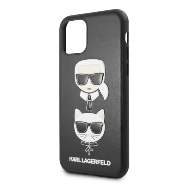 Husa iPhone 11 Karl Lagerfeld &amp; Choupette Hard Case PU Neagra