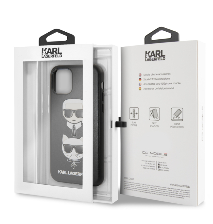 Husa iPhone 11 Karl Lagerfeld & Choupette Hard Case PU Neagra thumb