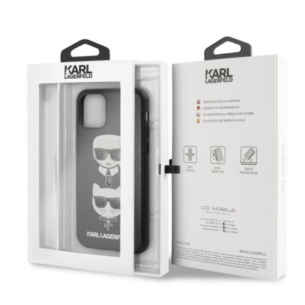 Husa iPhone 11 Karl Lagerfeld &amp; Choupette Hard Case PU Neagra