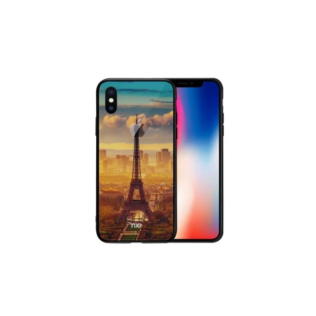 Husa pentru iPhone X, Pattern Printing Rock, Eiffel Tower