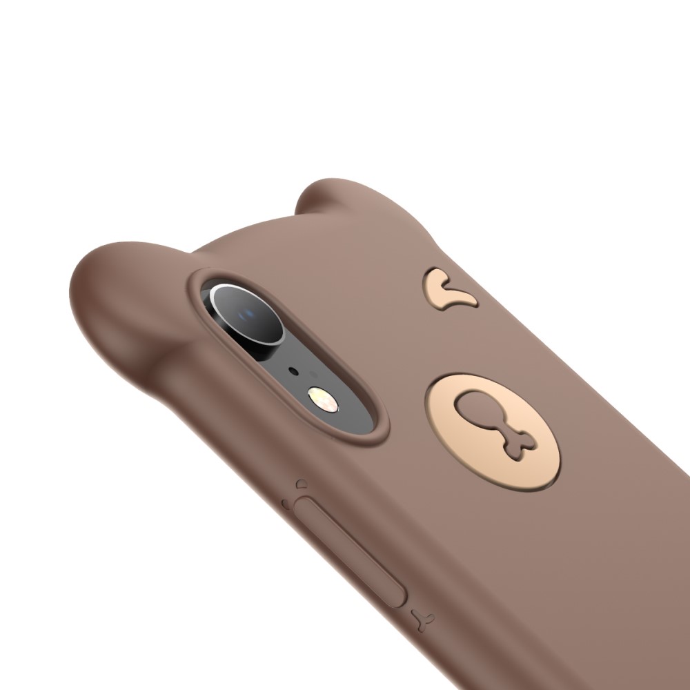 Husa iPhone XR Bear Silicone Maro Baseus thumb