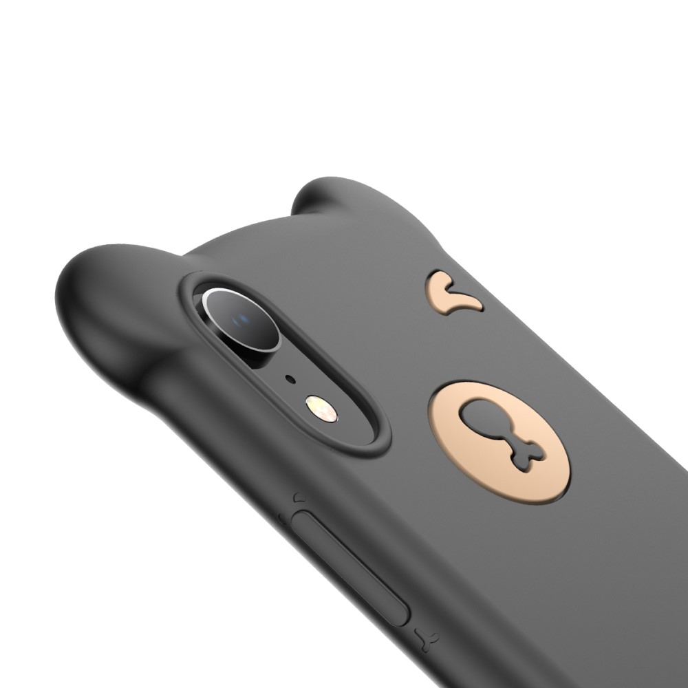 Husa iPhone XR Bear Silicone Negru Baseus thumb