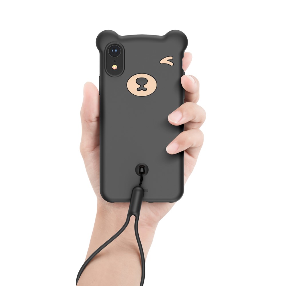 Husa iPhone XR Bear Silicone Negru Baseus thumb