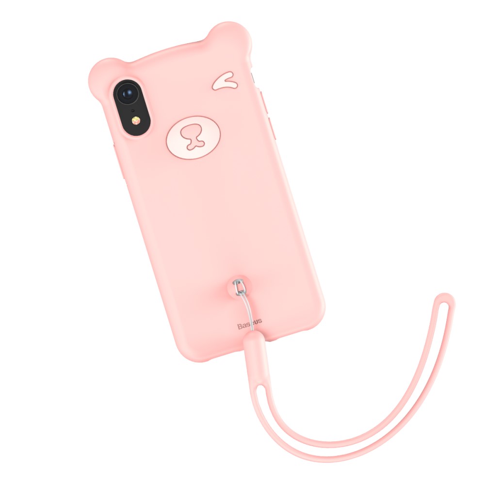 Husa iPhone XR Bear Silicone Roz Baseus thumb