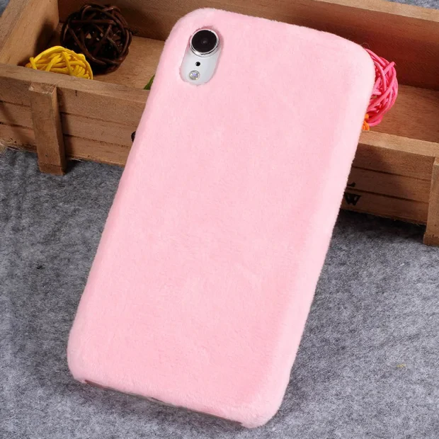 Husa  iPhone XR 6.1&#039;&#039; Fluffy Fur Roz Deschis