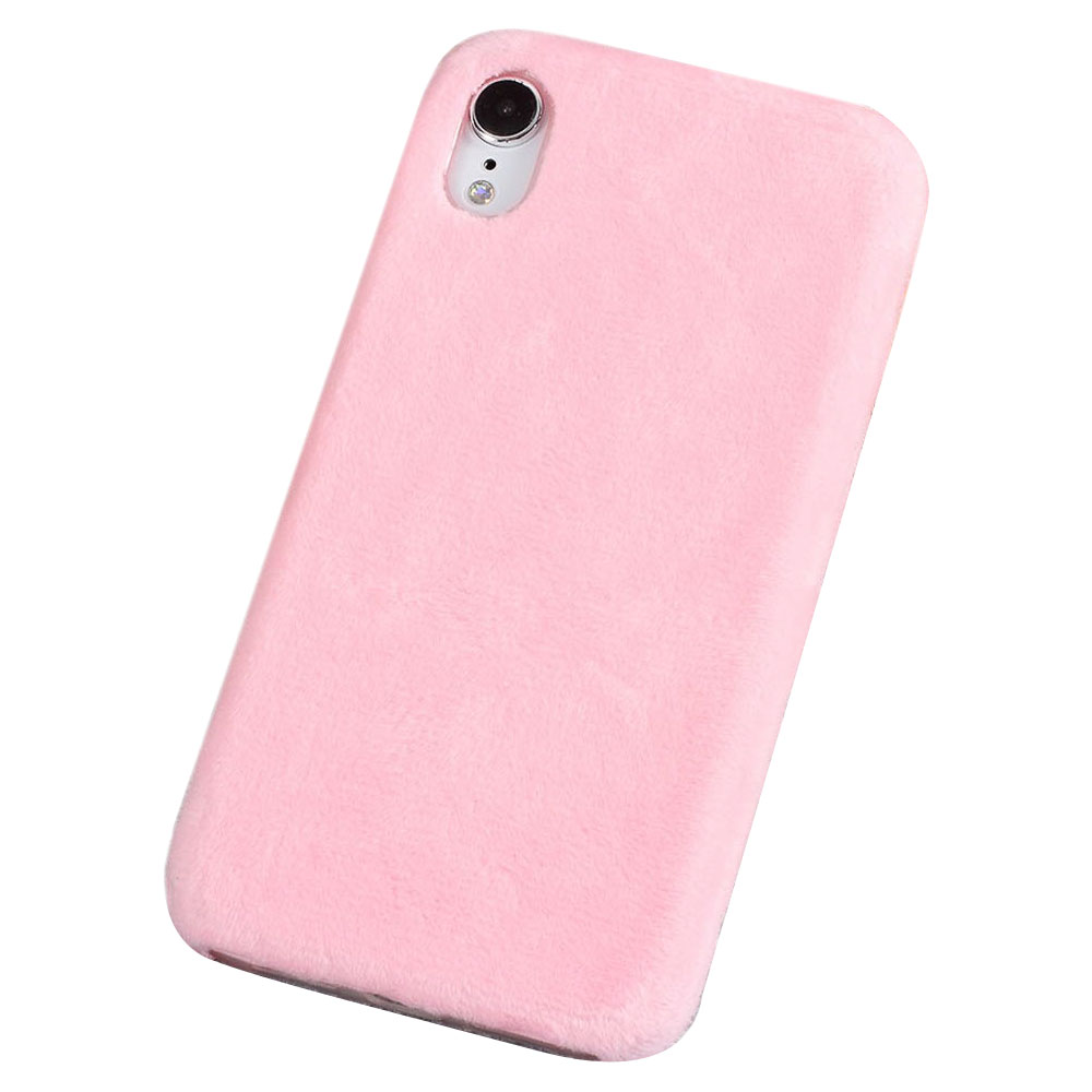 Husa  iPhone XR 6.1'' Fluffy Fur Roz Deschis thumb