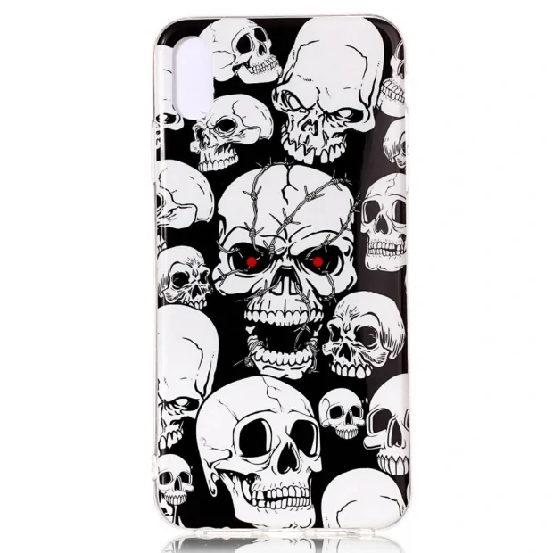 Husa iPhone XR, Luminous Patterned, Skulls Pattern