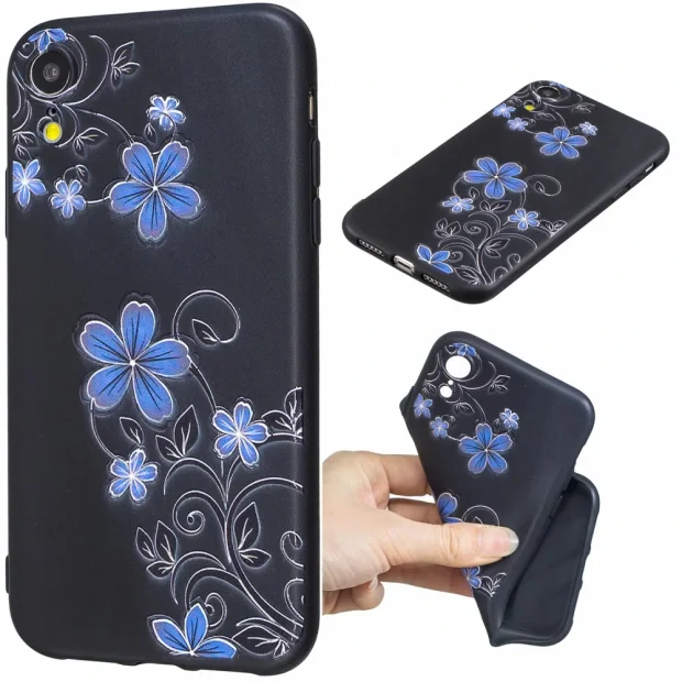 Husa iPhone XR, Printing Embossed, Beautiful Flowers