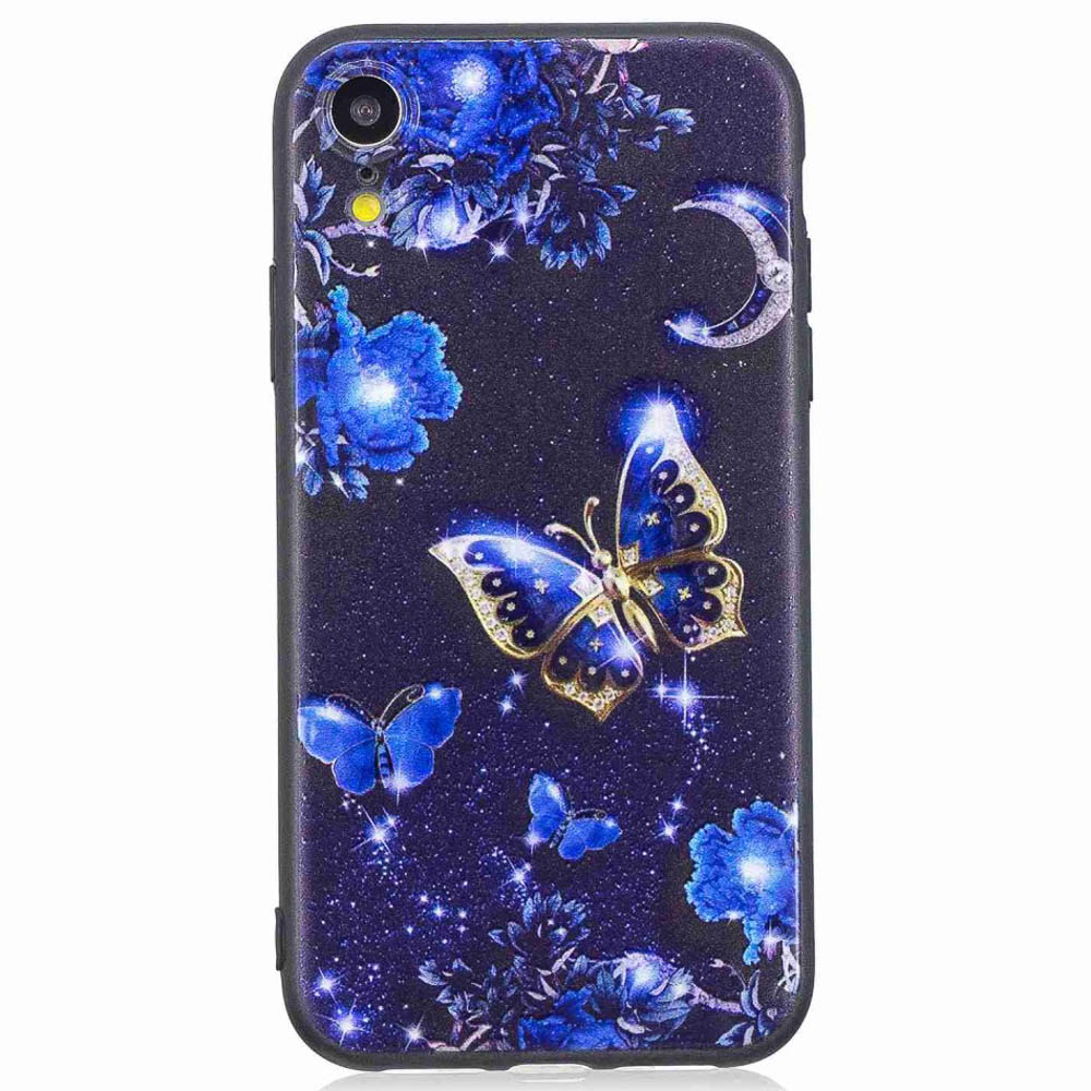 Husa iPhone XR Printing Embossed Blue Butterfly thumb