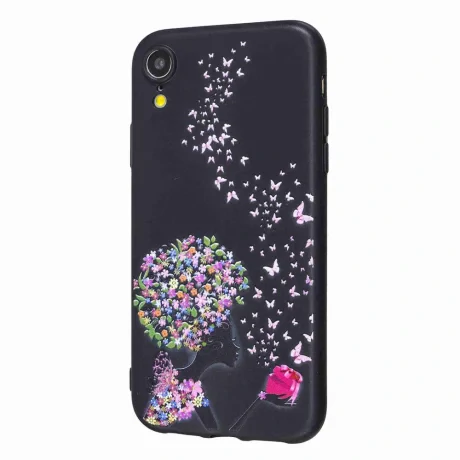 Husa iPhone XR Printing Embossed Flower and Butterfly
