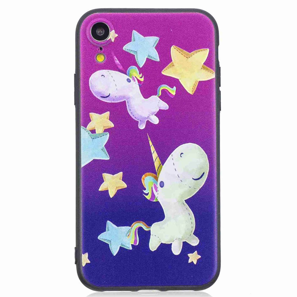 Husa iPhone XR Printing Embossed Unicorn and Star thumb