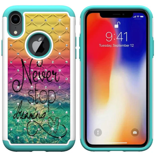 Husa iPhone XR 6.1&#039;&#039; Printing Rhinestone - Never Stop Dreaming