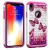 Husa iPhone XR Printing Rhinestone - Pink Butterfly