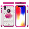 Husa iPhone XR Printing Rhinestone - Pink Flower
