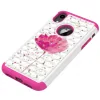 Husa iPhone XR Printing Rhinestone - Pink Flower