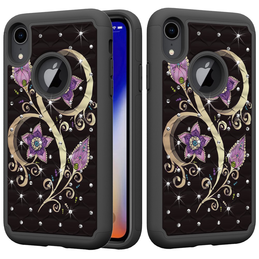 Husa iPhone XR Printing Rhinestone - Vivid Flower thumb