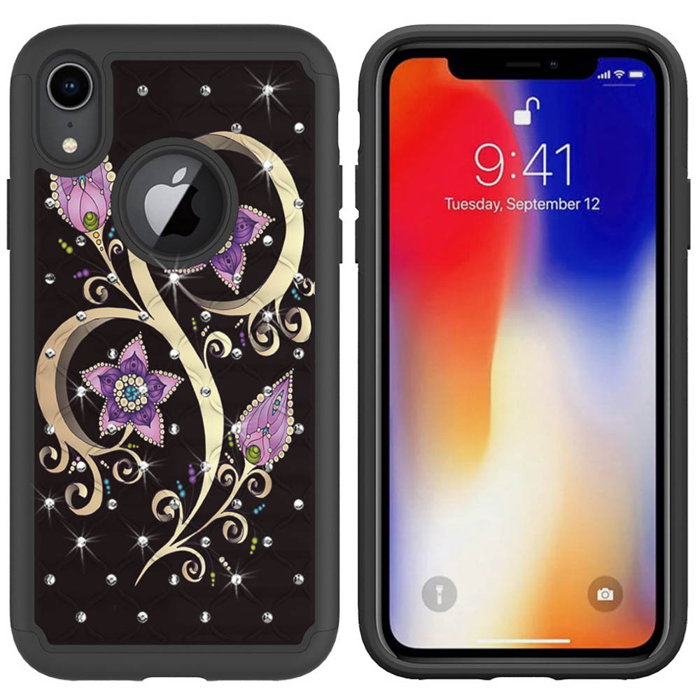 Husa iPhone XR Printing Rhinestone - Vivid Flower thumb