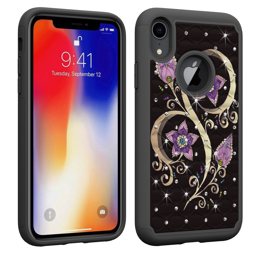 Husa iPhone XR Printing Rhinestone - Vivid Flower thumb