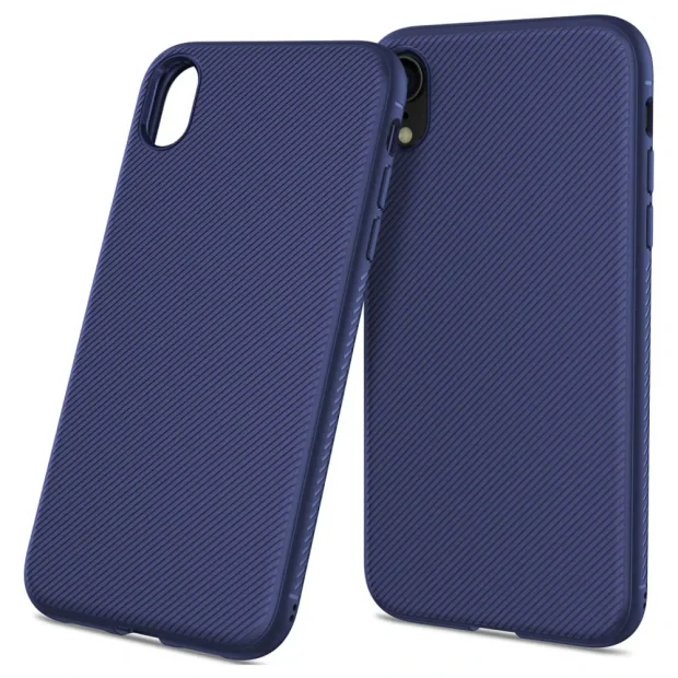 Husa iPhone XR 6.1&#039;&#039; Twill Texture Silicone Albastra