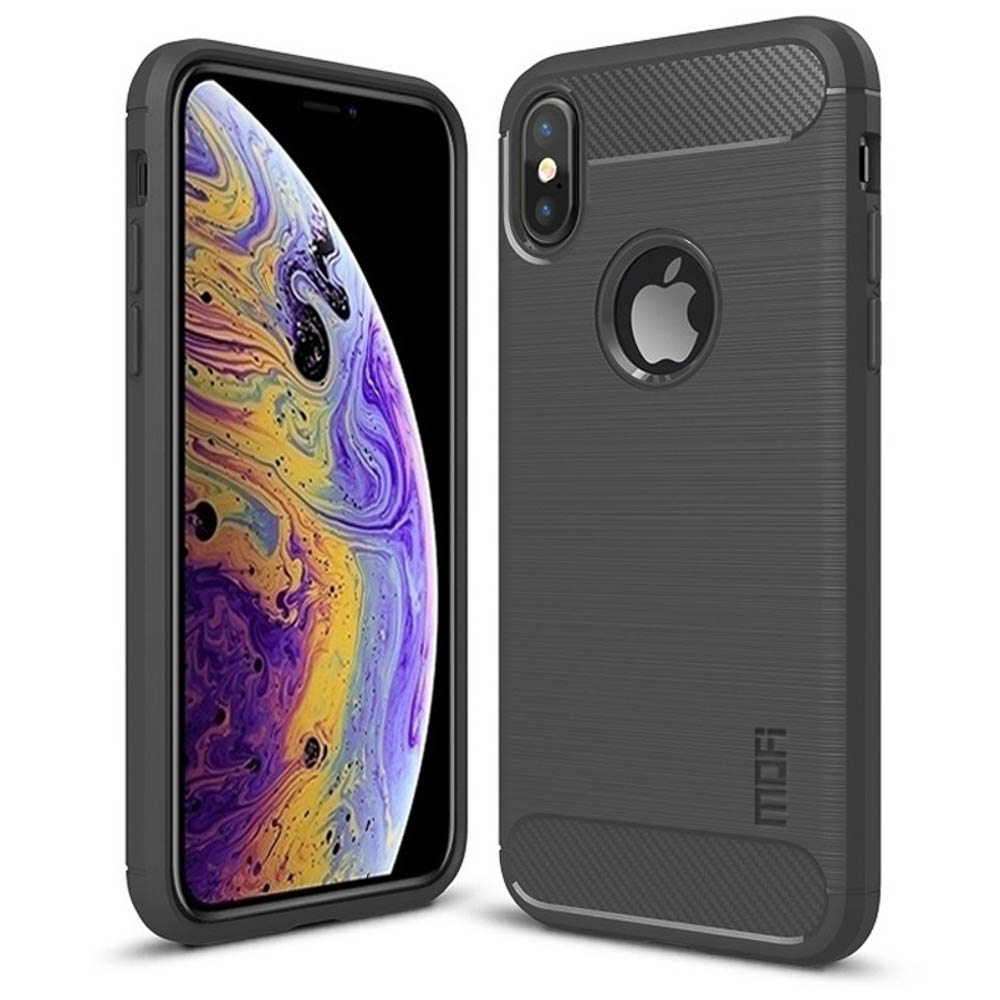 Husa iPhone XS Carbon Fiber Mofi Gri thumb