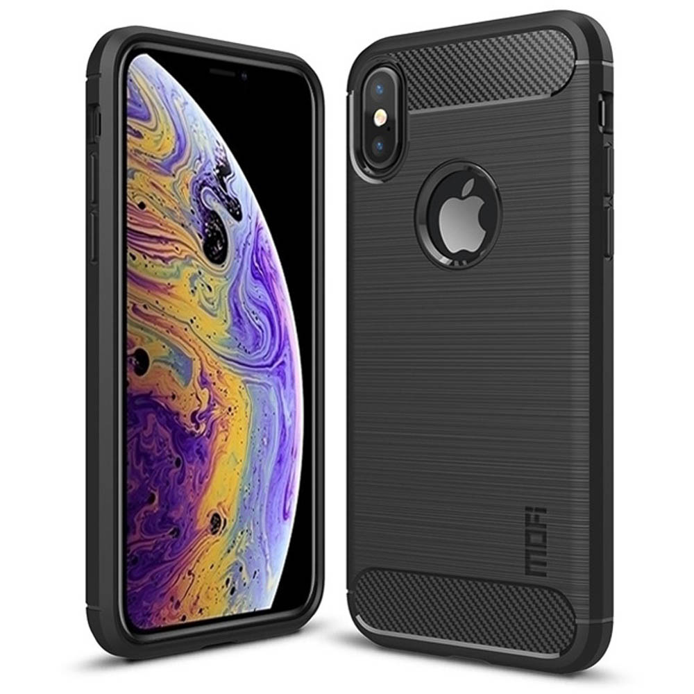 Husa iPhone XS 5.8'' Carbon Fiber Mofi, Neagra thumb