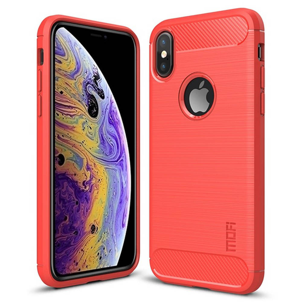 Husa iPhone XS Carbon Fiber Mofi, Rosie thumb