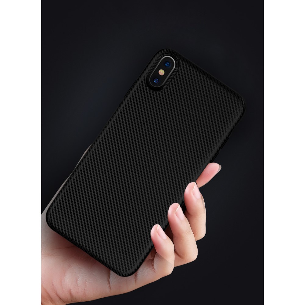 Husa iPhone XS Max Carbon Fiber Texture Neagra thumb