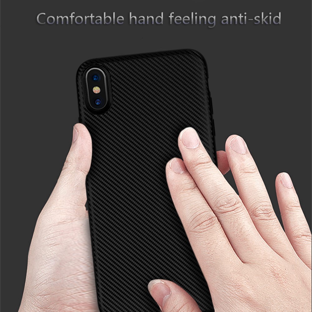 Husa iPhone XS Max Carbon Fiber Texture Neagra thumb