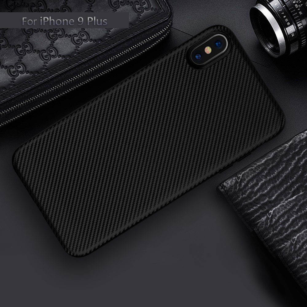 Husa iPhone XS Max Carbon Fiber Texture Neagra thumb