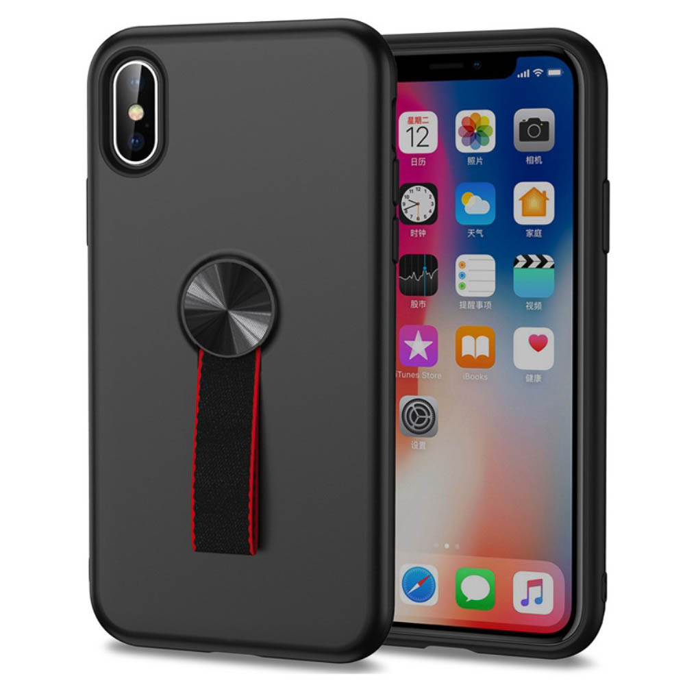 Husa iPhone XS Max Finger Ring, Neagra thumb