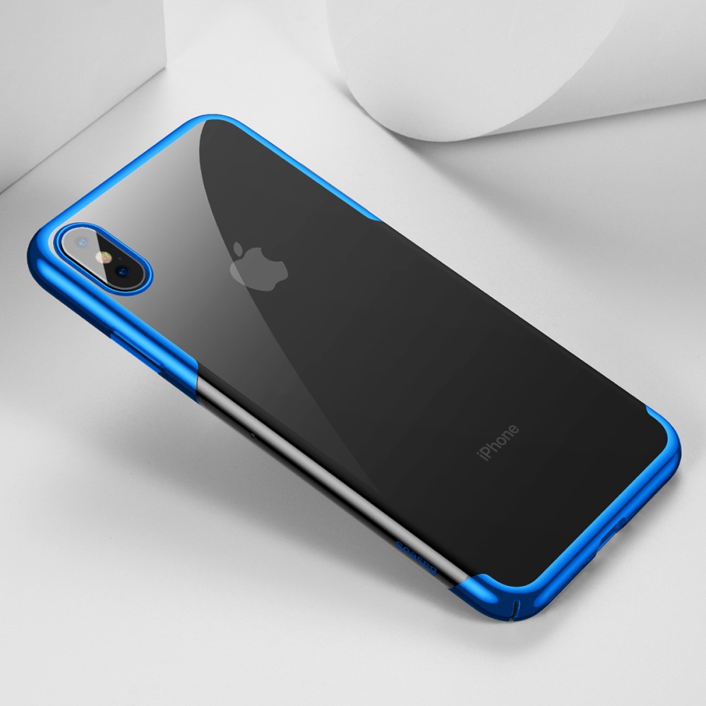 Husa iPhone XS Max Glitter Electroplated, Baseus Albastra thumb