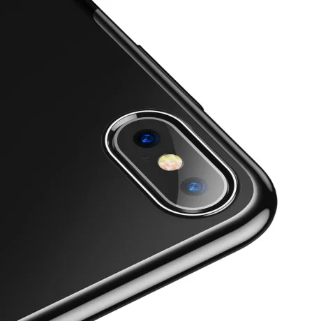 Husa iPhone XS Max Glitter Electroplated, Baseus Neagra