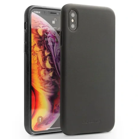 Husa iPhone XS Max 6.5&#039;&#039; Leather Back Case Qialino Neagra