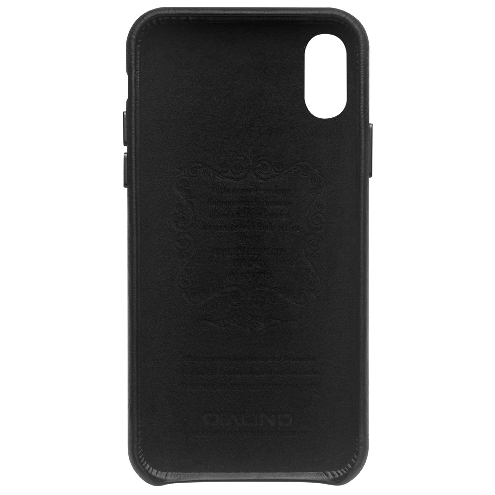 Husa iPhone XS Max 6.5'' Leather Back Case Qialino Neagra thumb