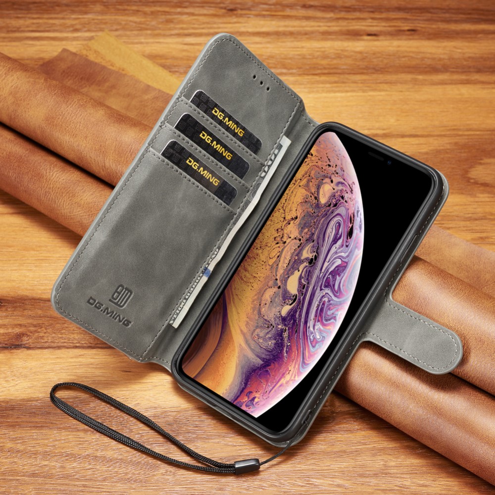 Husa iPhone XS Max Retro Style Leather, Dg. Ming  Gri thumb