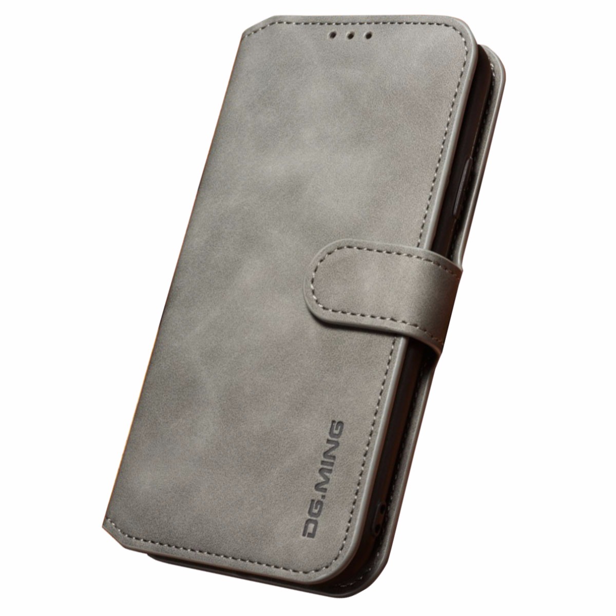 Husa iPhone XS Max Retro Style Leather, Dg. Ming  Gri thumb