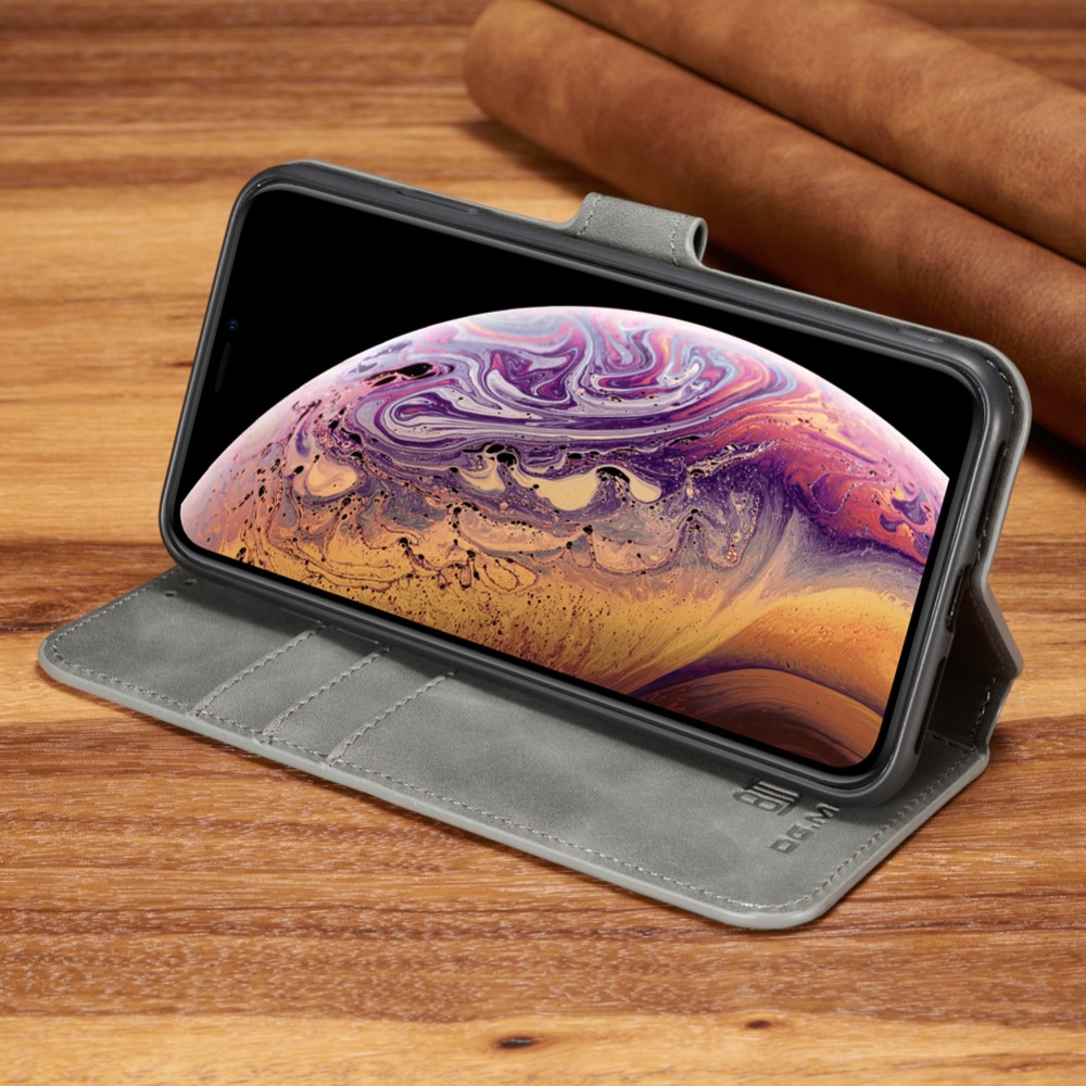 Husa iPhone XS Max Retro Style Leather, Dg. Ming  Gri thumb