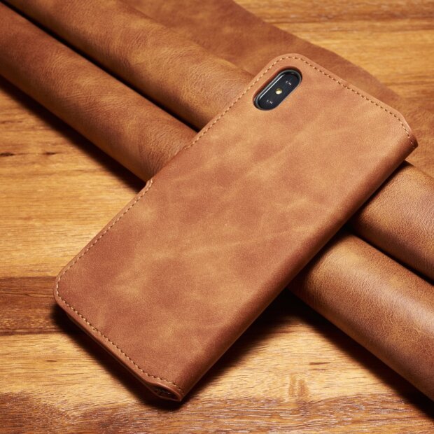 Husa iPhone XS Max Retro Style Leather, Dg.Ming Maro