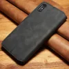 Husa iPhone XS Max Retro Style Leather, Dg.Ming Neagra