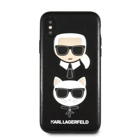 Husa iPhone XS Max Karl Lagerfeld &amp; Choupette Hard Case PU Negru